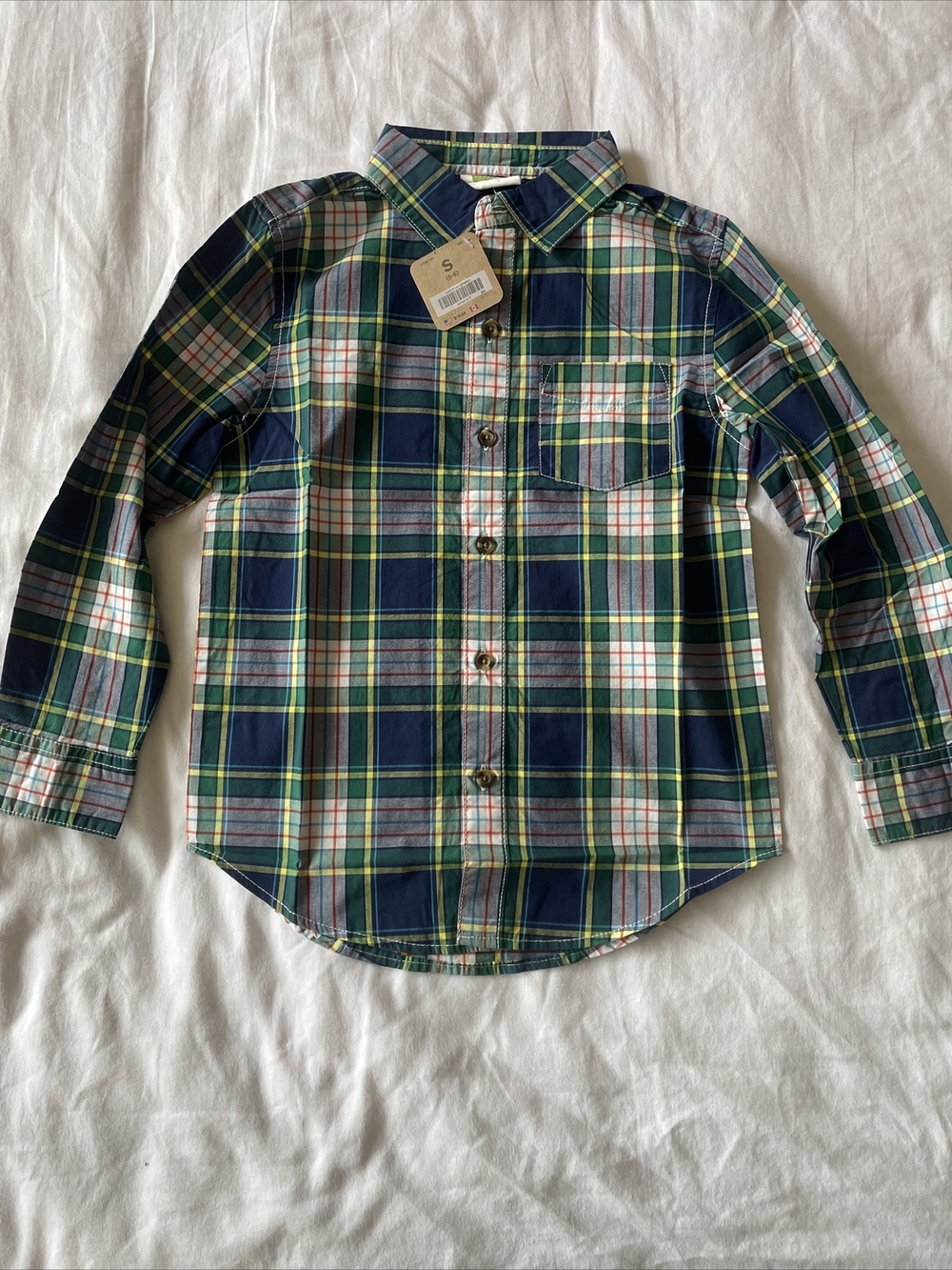 New crazy 8 plaid boys Cotton flannel shirt Small 5-6 Years